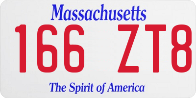 MA license plate 166ZT8