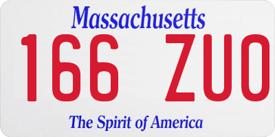MA license plate 166ZU0