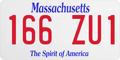 MA license plate 166ZU1