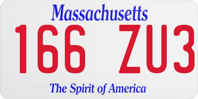 MA license plate 166ZU3