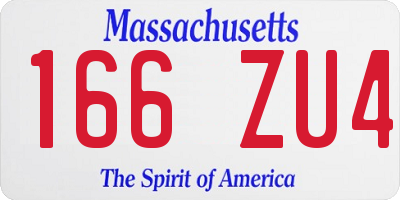 MA license plate 166ZU4
