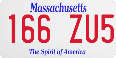 MA license plate 166ZU5