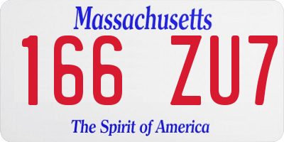 MA license plate 166ZU7