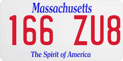 MA license plate 166ZU8