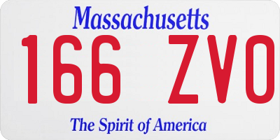 MA license plate 166ZV0