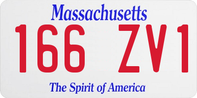 MA license plate 166ZV1