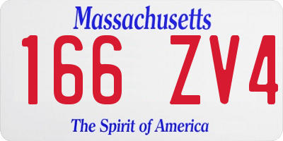 MA license plate 166ZV4