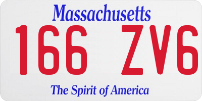 MA license plate 166ZV6