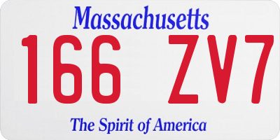 MA license plate 166ZV7