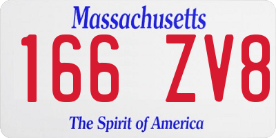 MA license plate 166ZV8