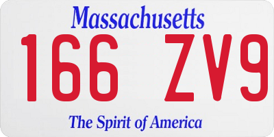 MA license plate 166ZV9