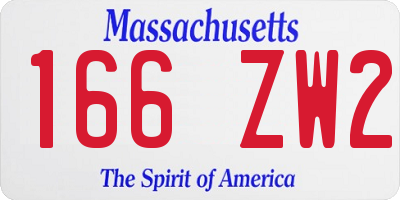 MA license plate 166ZW2
