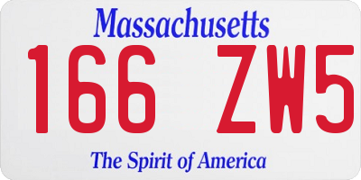 MA license plate 166ZW5
