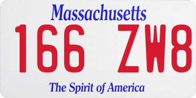 MA license plate 166ZW8