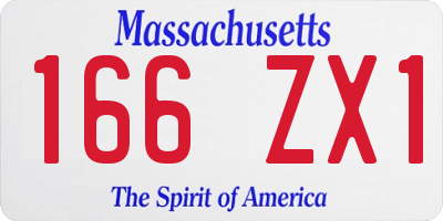 MA license plate 166ZX1