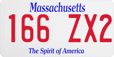 MA license plate 166ZX2