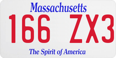 MA license plate 166ZX3