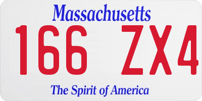 MA license plate 166ZX4