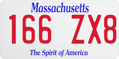 MA license plate 166ZX8