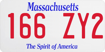 MA license plate 166ZY2