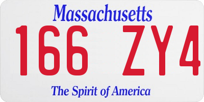 MA license plate 166ZY4