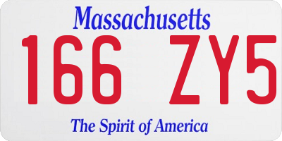 MA license plate 166ZY5