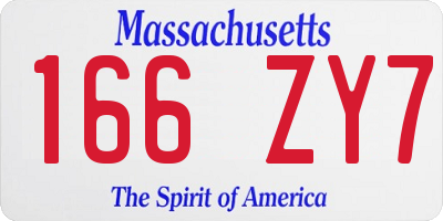 MA license plate 166ZY7