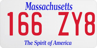 MA license plate 166ZY8