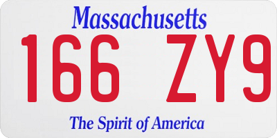 MA license plate 166ZY9