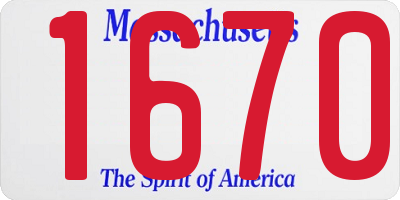 MA license plate 1670