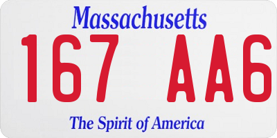 MA license plate 167AA6
