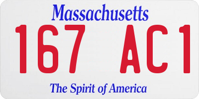 MA license plate 167AC1