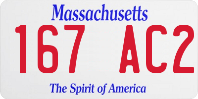 MA license plate 167AC2