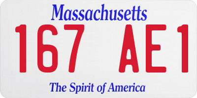 MA license plate 167AE1