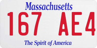 MA license plate 167AE4