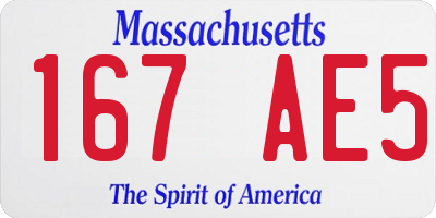 MA license plate 167AE5