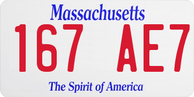 MA license plate 167AE7