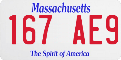 MA license plate 167AE9