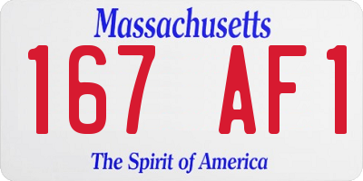 MA license plate 167AF1