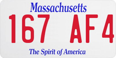 MA license plate 167AF4