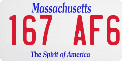 MA license plate 167AF6