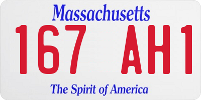 MA license plate 167AH1
