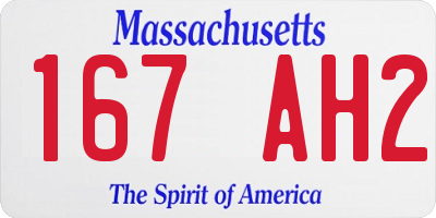 MA license plate 167AH2
