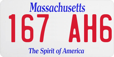 MA license plate 167AH6