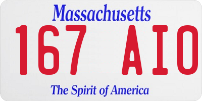 MA license plate 167AI0
