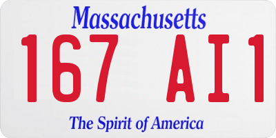 MA license plate 167AI1