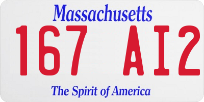 MA license plate 167AI2