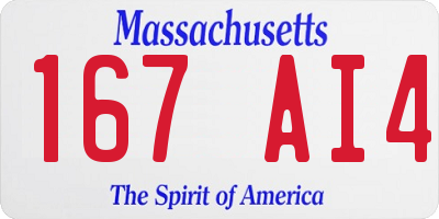 MA license plate 167AI4