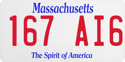 MA license plate 167AI6