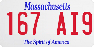 MA license plate 167AI9